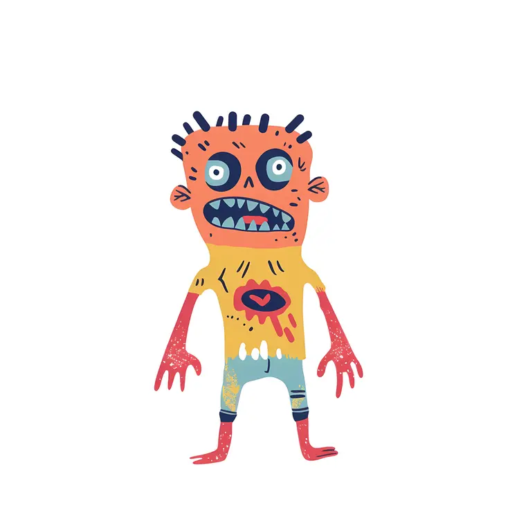 Orange Monster Cartoon Character