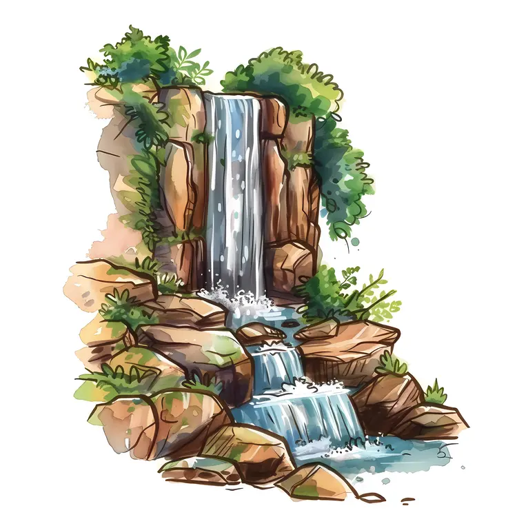 Small Waterfall with Rocks