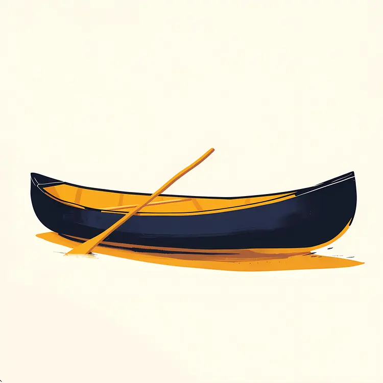 Yellow and Black Canoe Illustration