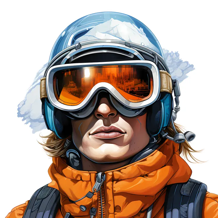 Person Wearing Ski Goggles and Helmet