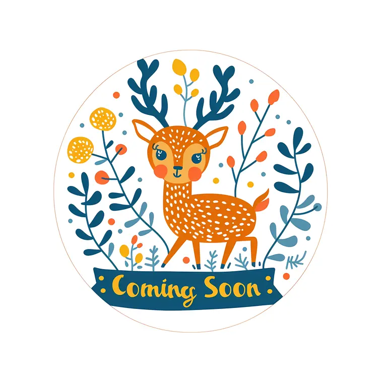 Cute Deer with Floral Background