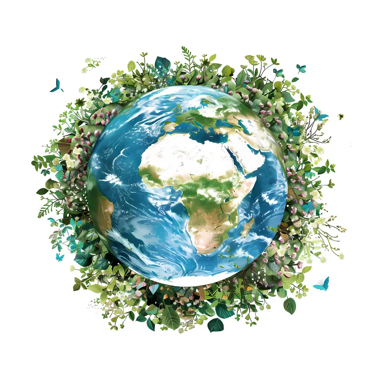 Earth with Foliage for Earth Day