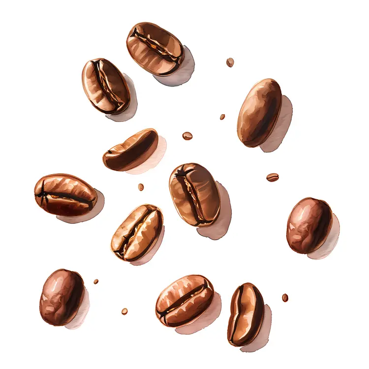 Glossy Brown Coffee Beans