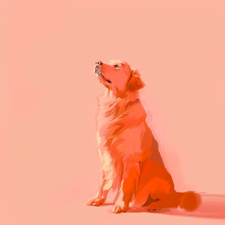 Minimalist Dog Art in Pink Tones