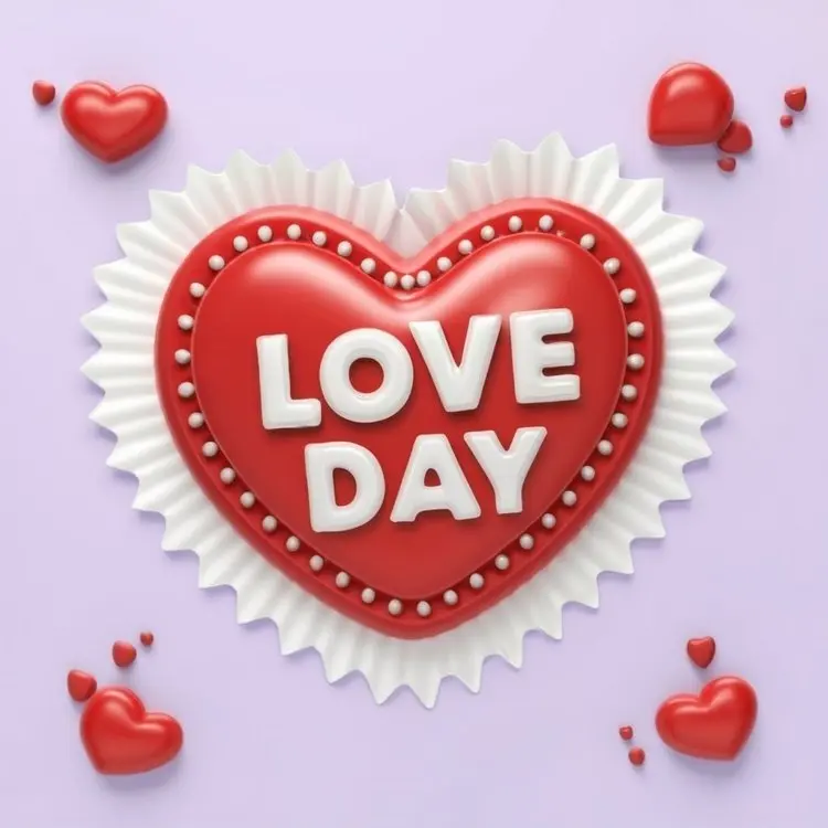 Red Heart Love Day Graphic