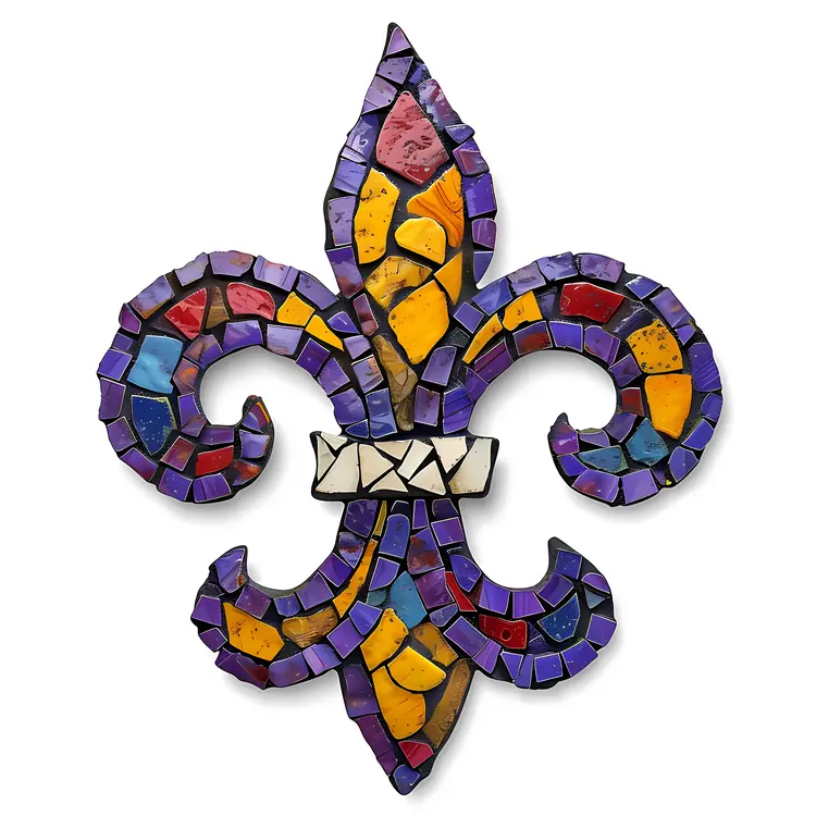 Vibrant Mosaic Fleur-de-lis