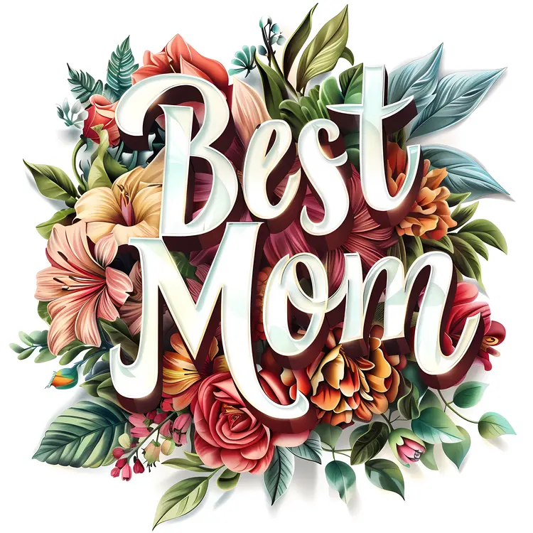 Best Mom Floral Card