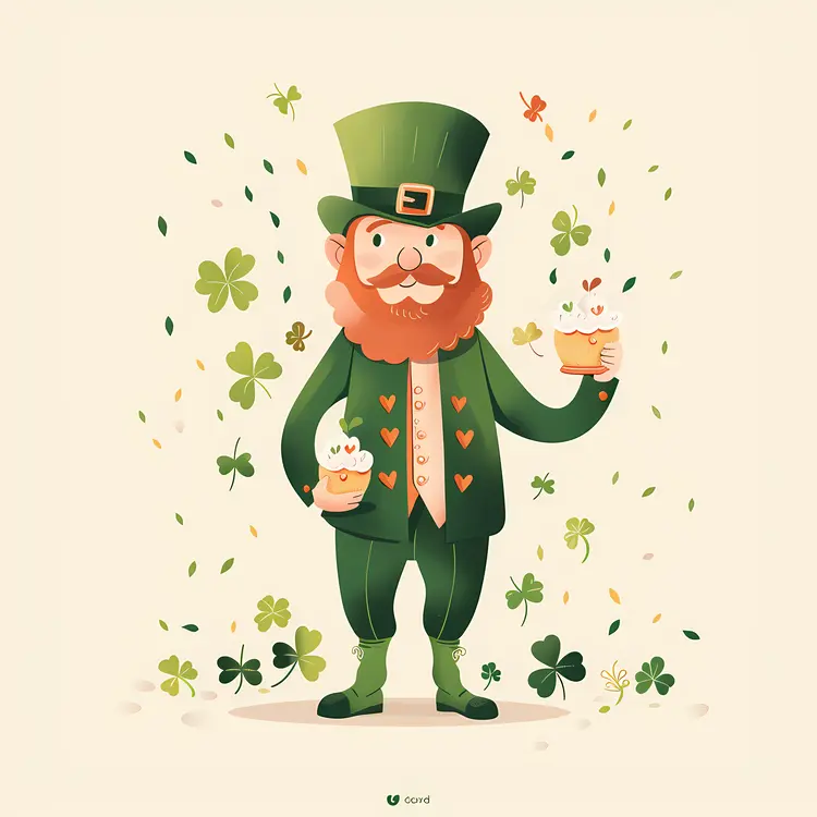 Leprechaun with Cupcakes