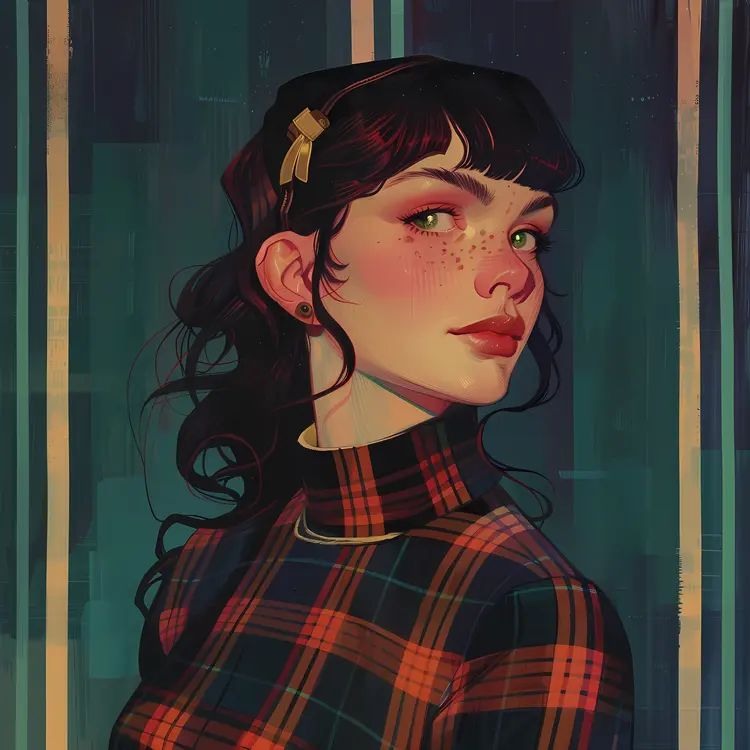 Woman in Plaid Shirt