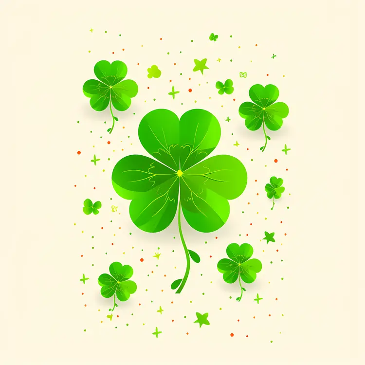 Lucky Green Clover Illustration