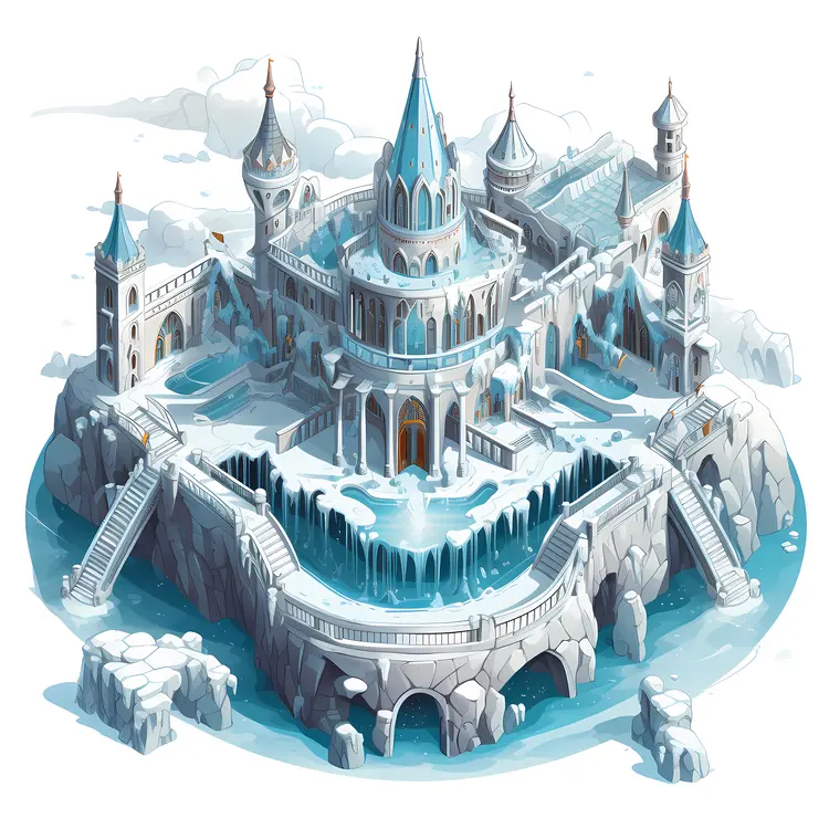 Regal Ice Castle with Blue Turrets