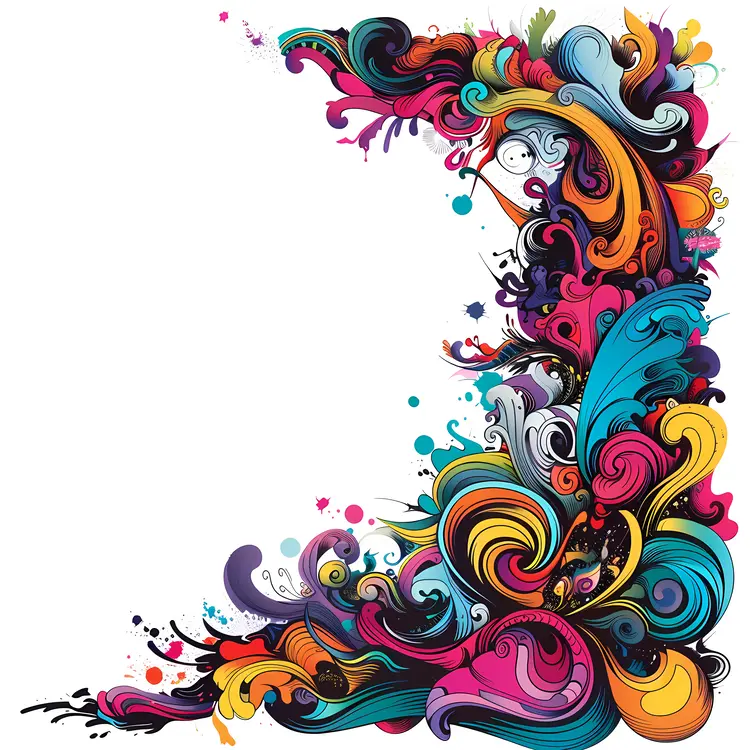 Vibrant Colorful Abstract Corner Design