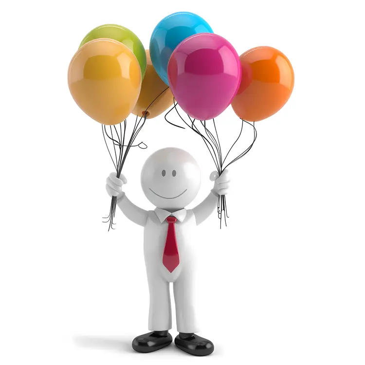 Colorful Balloons with Smiling Figure