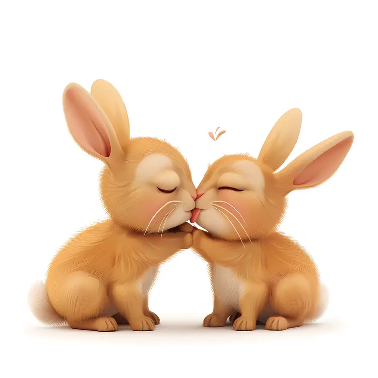 Cute Bunnies Kissing
