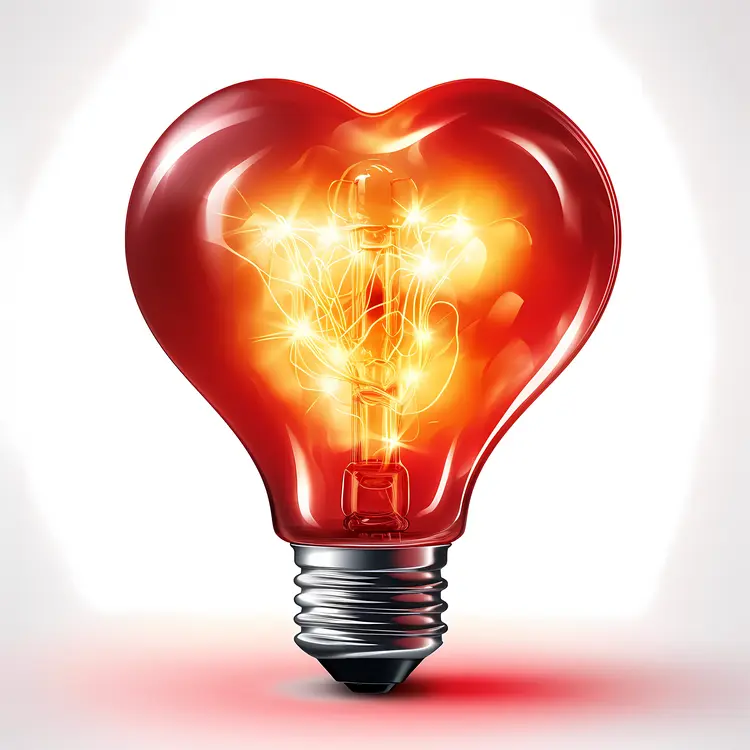 Glowing Heart-shaped Light Bulb