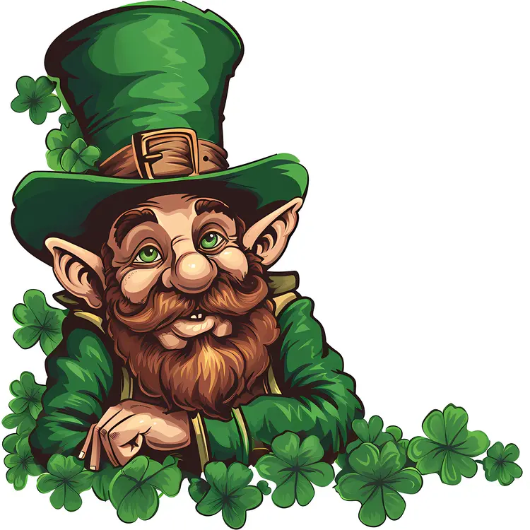 Leprechaun with Shamrocks