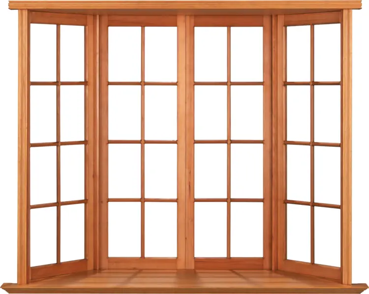 Open Window with Wooden Frame