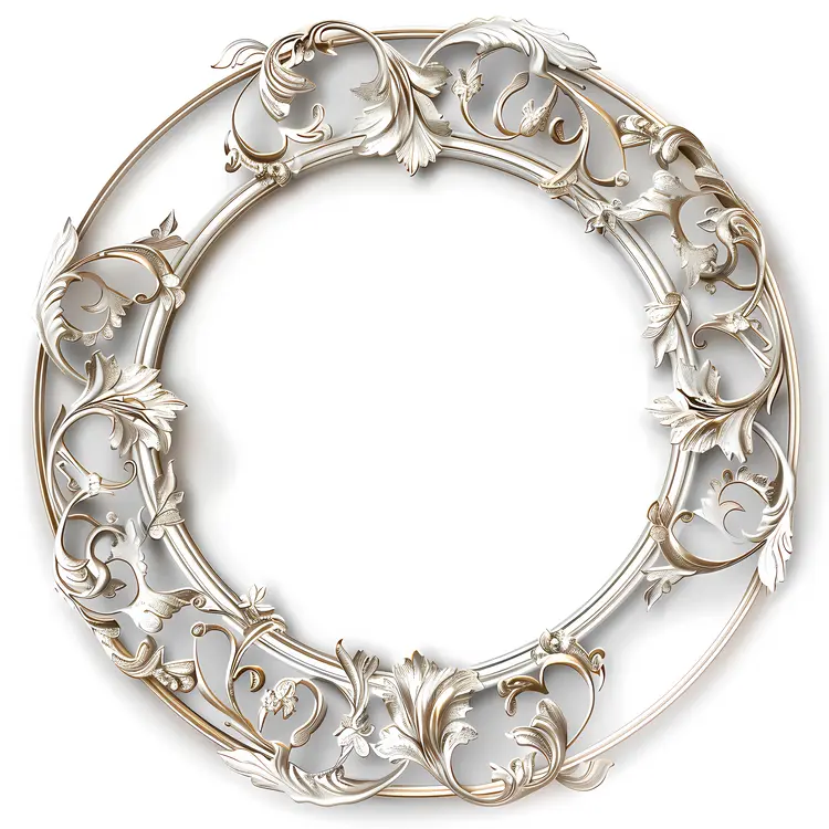 Elegant White Ornate Frame