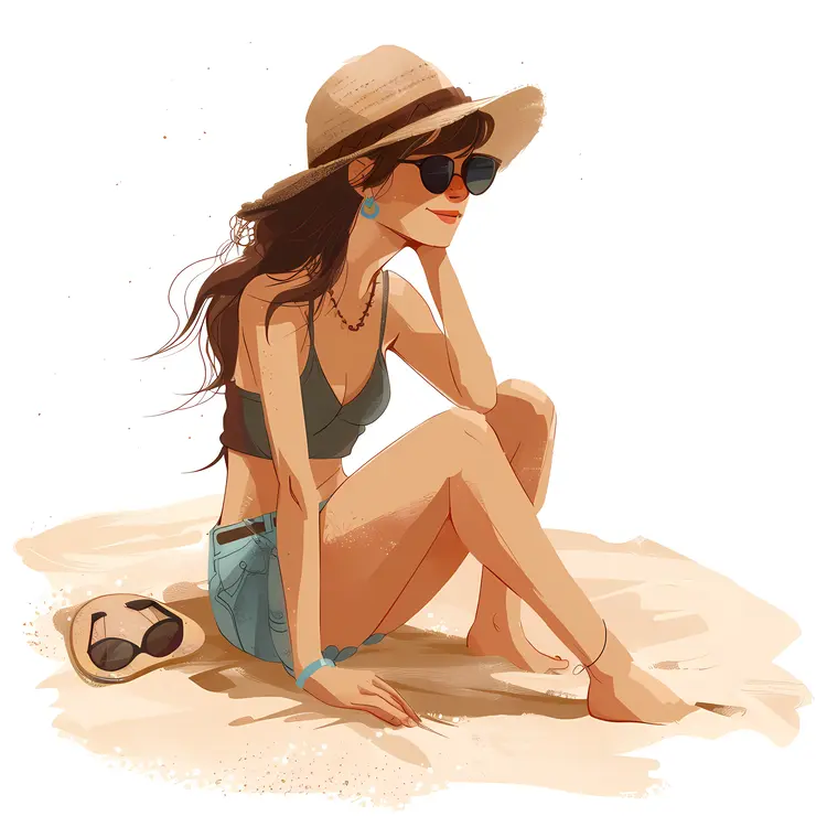 Woman Enjoying Summer Beach