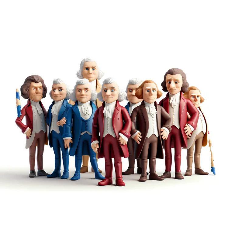 Cartoon Presidents in Historical Attire