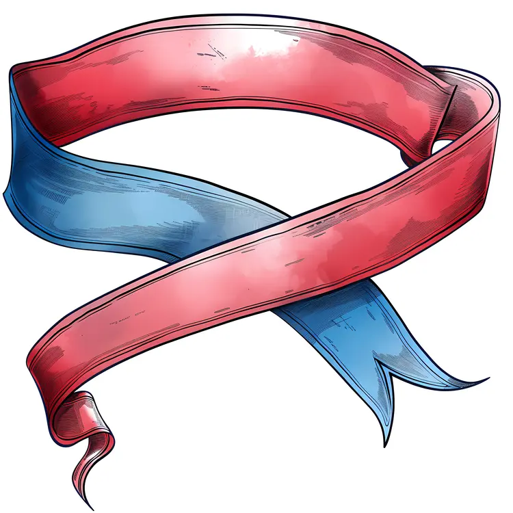 Red and Blue Artistic Ribbon