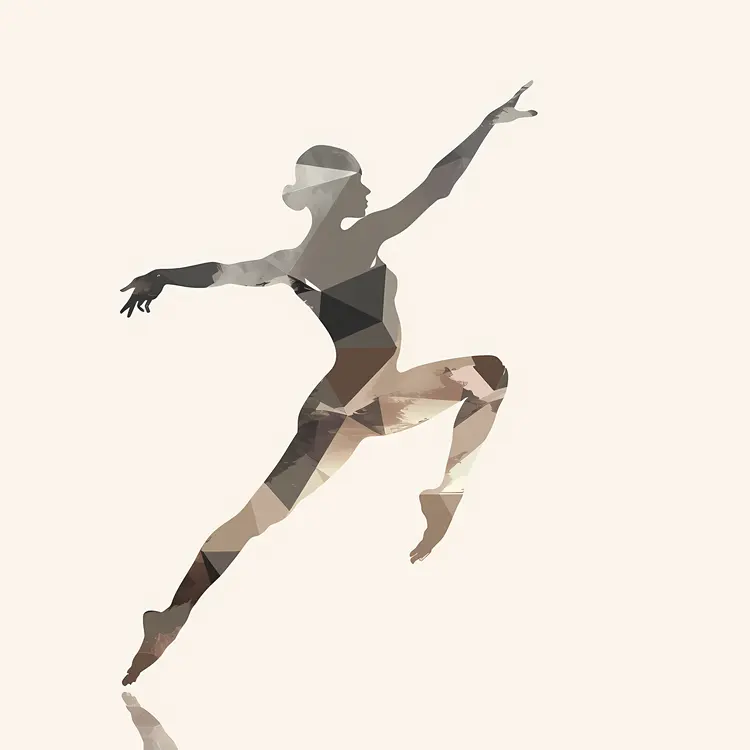 Geometric Dancer Silhouette in Motion