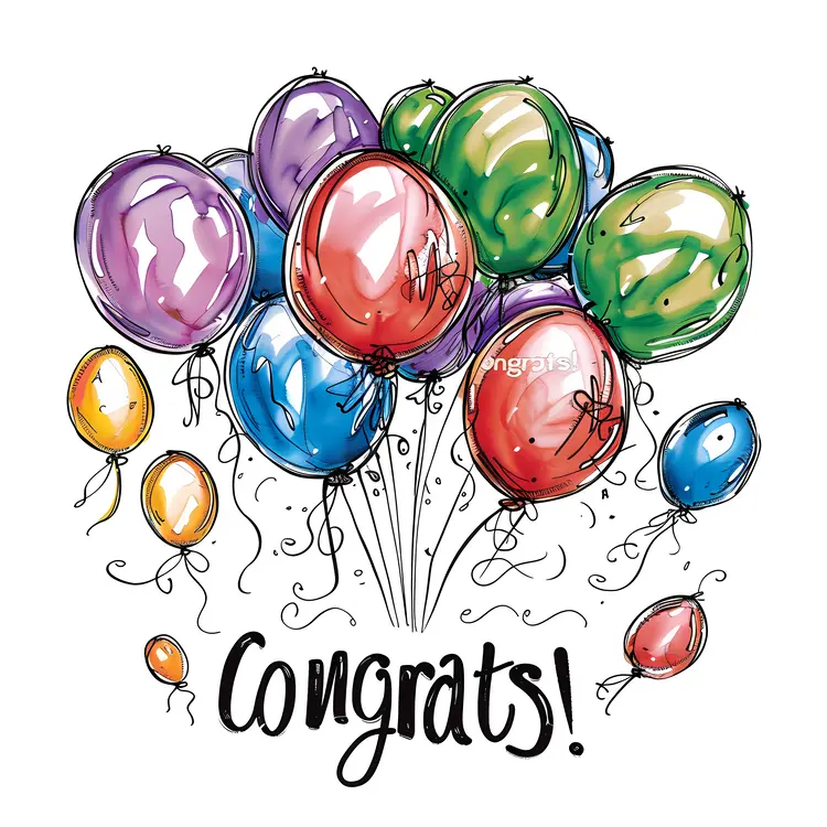 Colorful Congrats Balloons