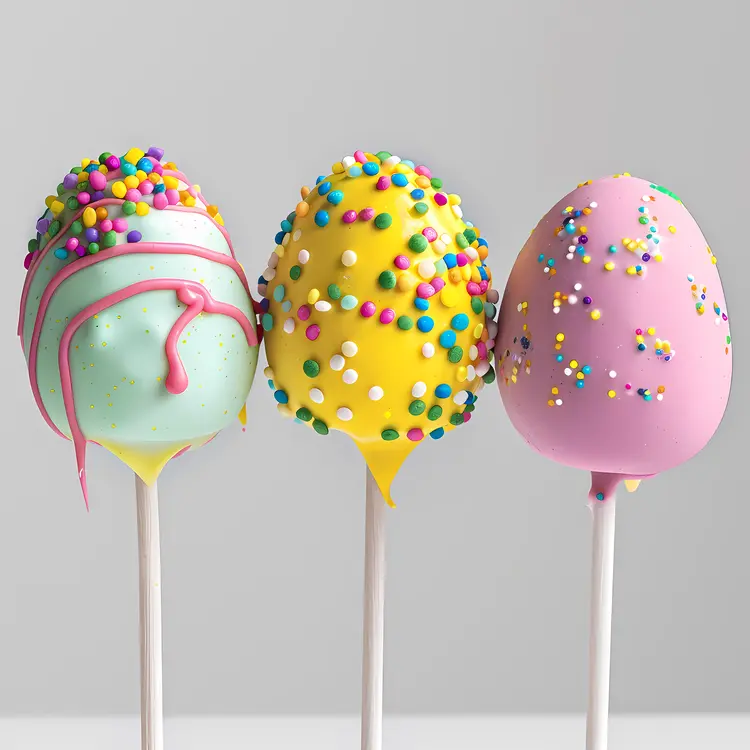 Colorful Cake Pops with Sprinkles for Easter