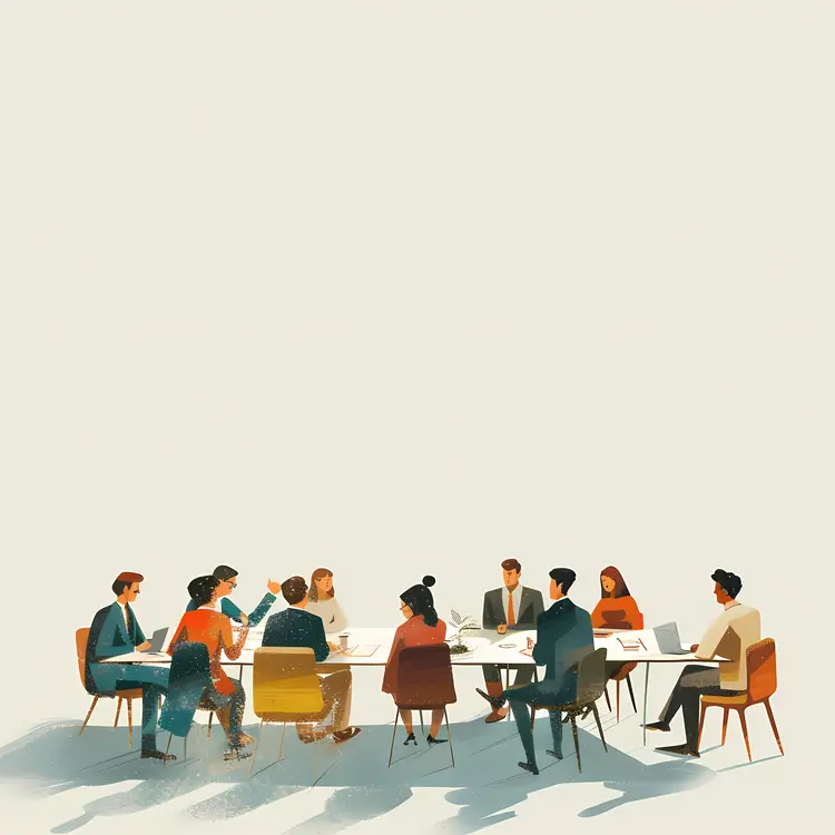 Business Meeting with Team Discussion