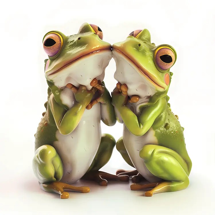 Adorable Frogs Embracing