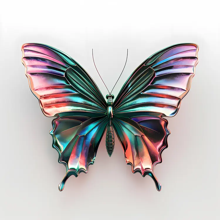 Colorful Butterfly with Metallic Sheen
