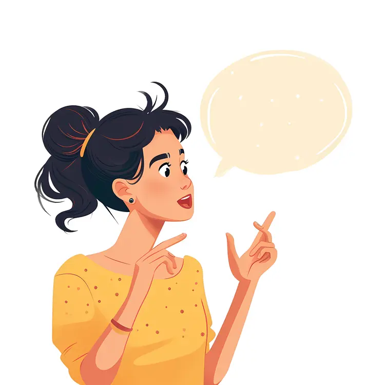 Woman Talking with Speech Bubble