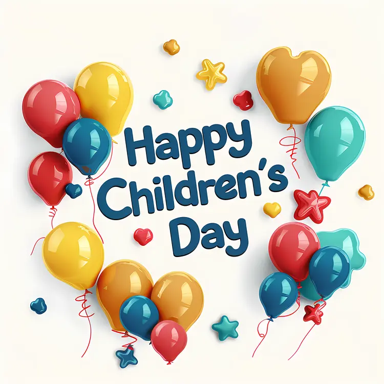 Happy Children's Day with Balloons