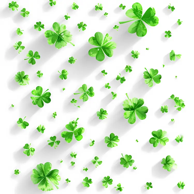 Scattered Green Clovers Pattern