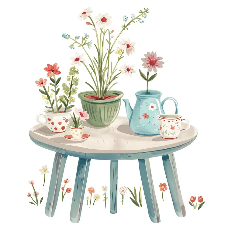 Flower Table with Vase
