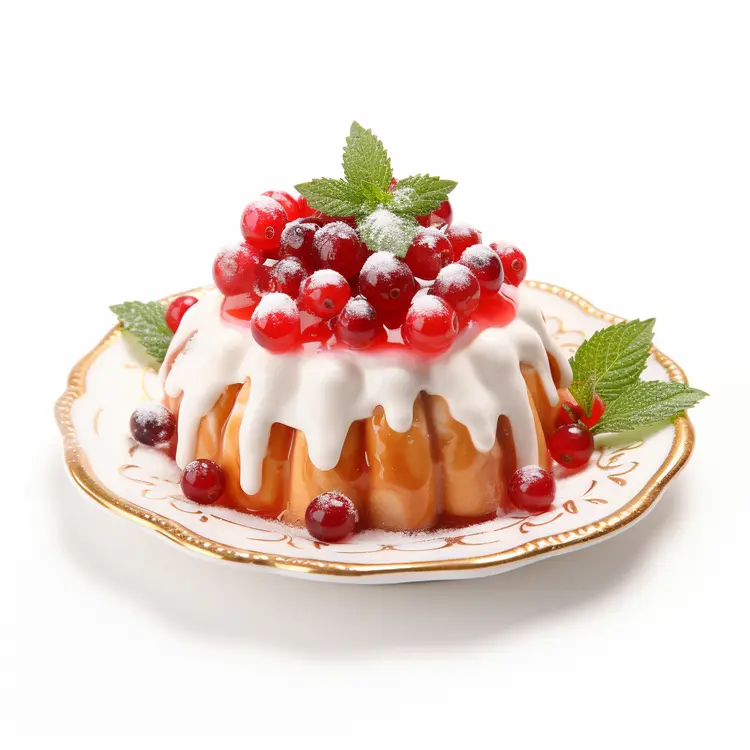 Bundt Cake with Icing and Cranberries