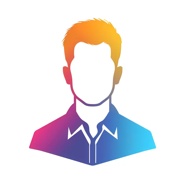 Colorful Gradient Faceless Man Illustration