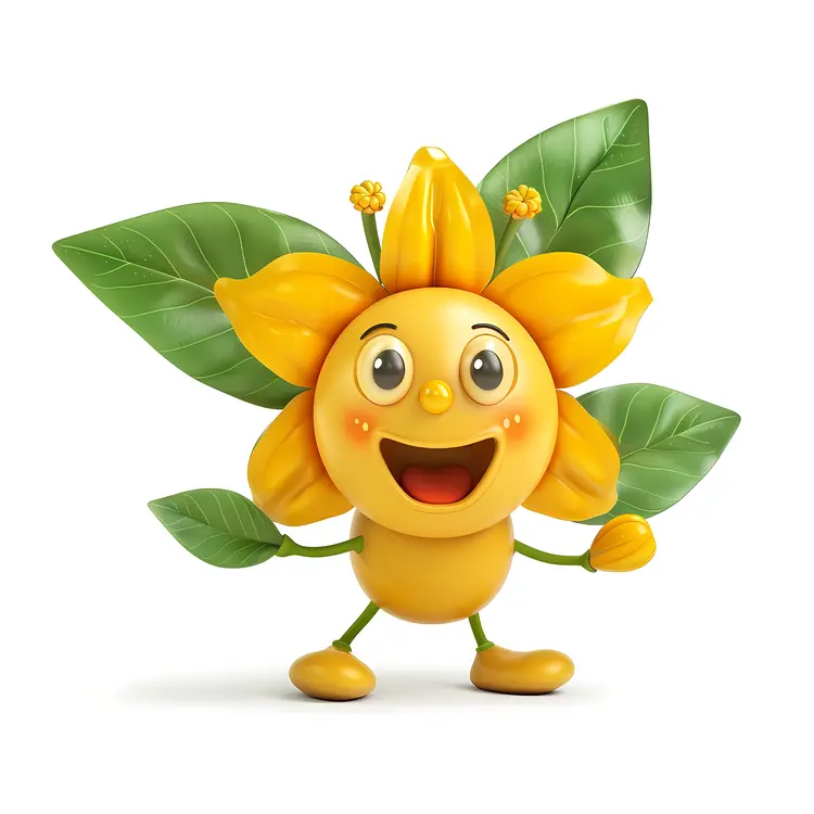 Yellow Flower with Leaves