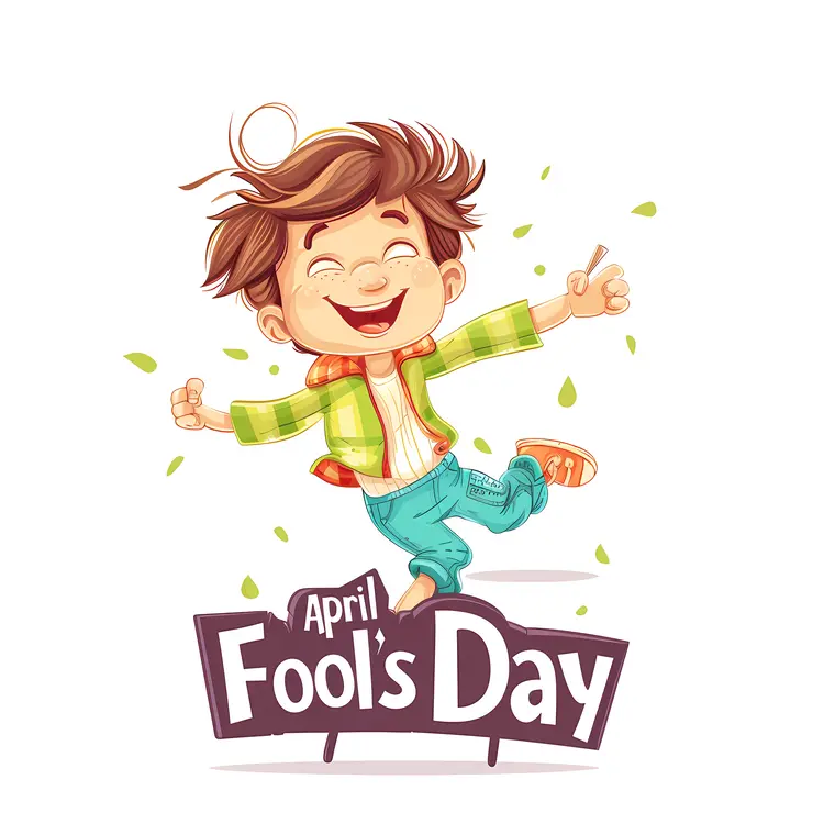 April Fool's Day Celebration with Jumping Character