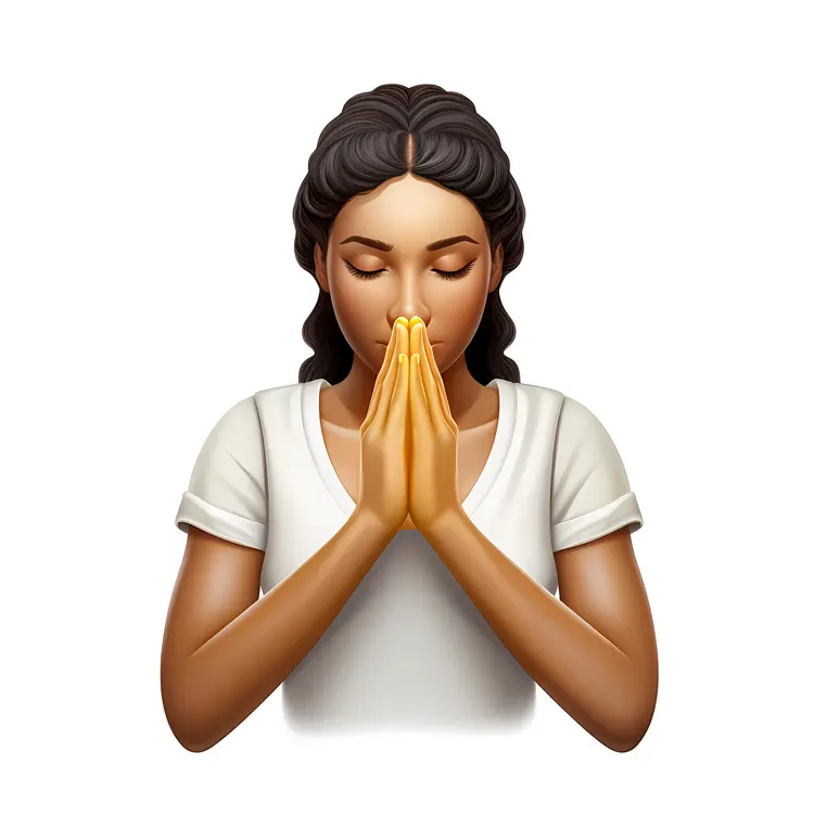 Praying Woman with Braided Hair