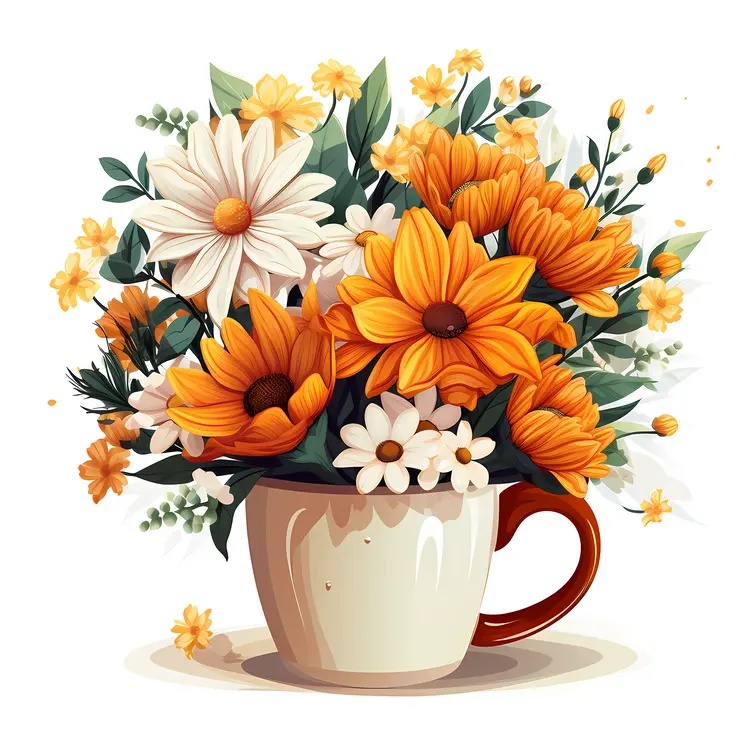 Beautiful Flower Bouquet in Cup