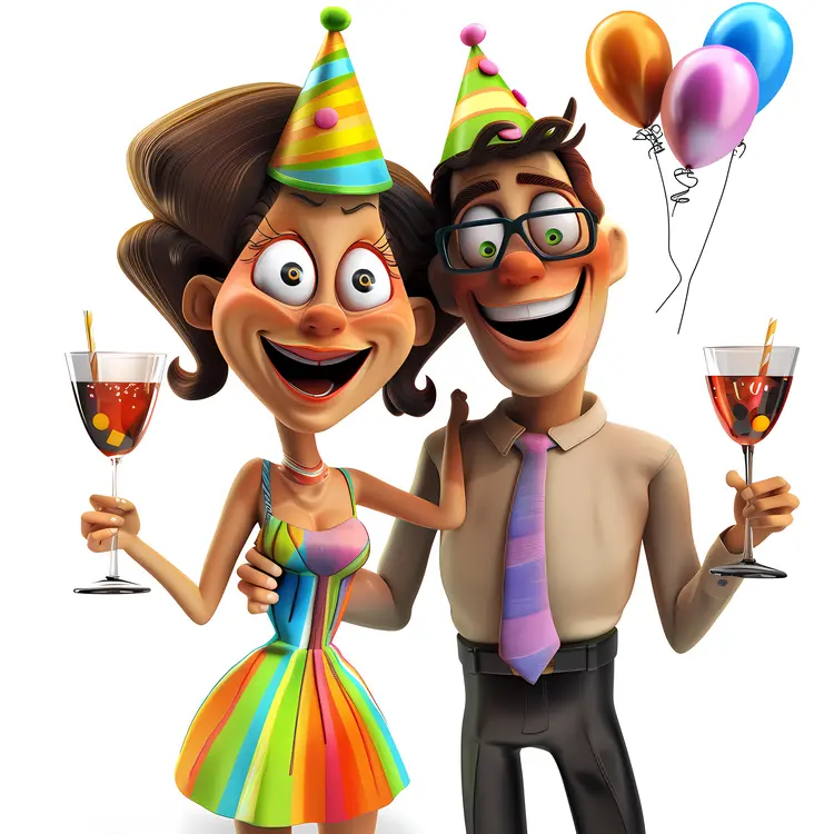 Happy Couple with Drinks