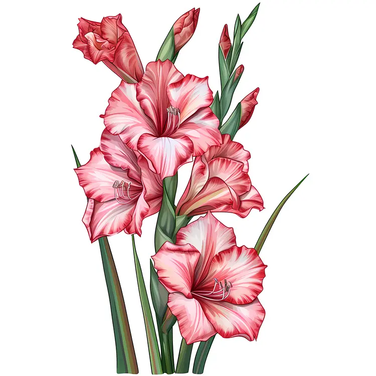 Red Gladiolus in Bloom