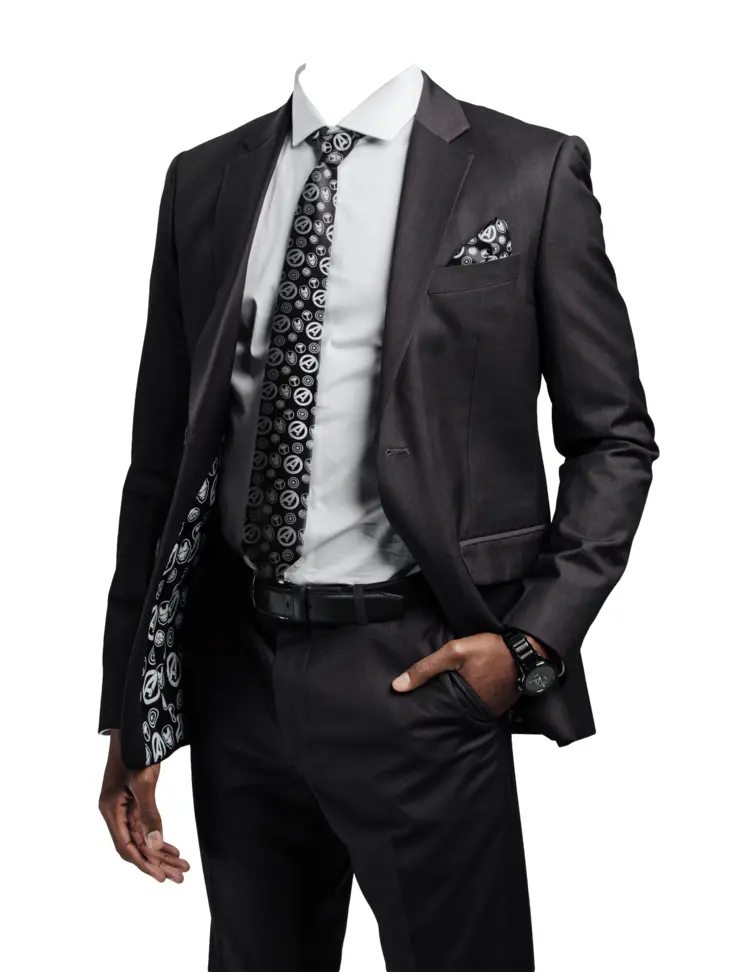 Elegant Black Suit with Tie