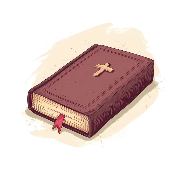 Illustrated Bible with Cross and Bookmark