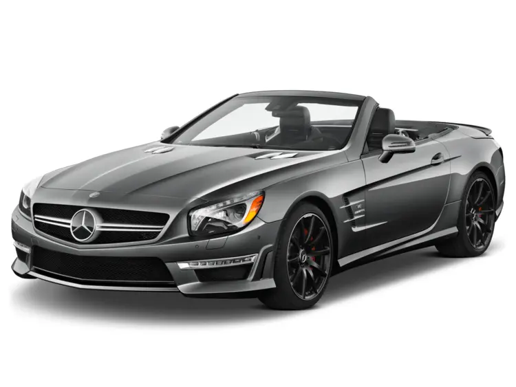 Gray Mercedes Convertible on Transparent Background