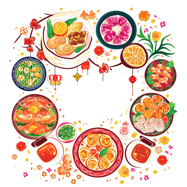 Assorted Chinese dishes for Chinese New Year