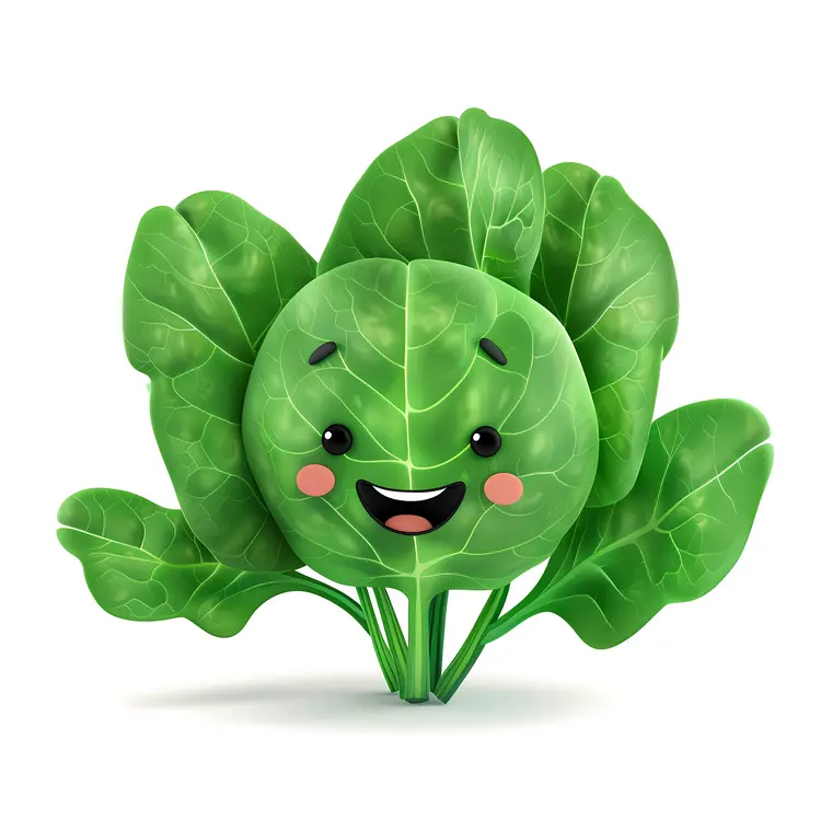 Smiling Green Spinach Cartoon
