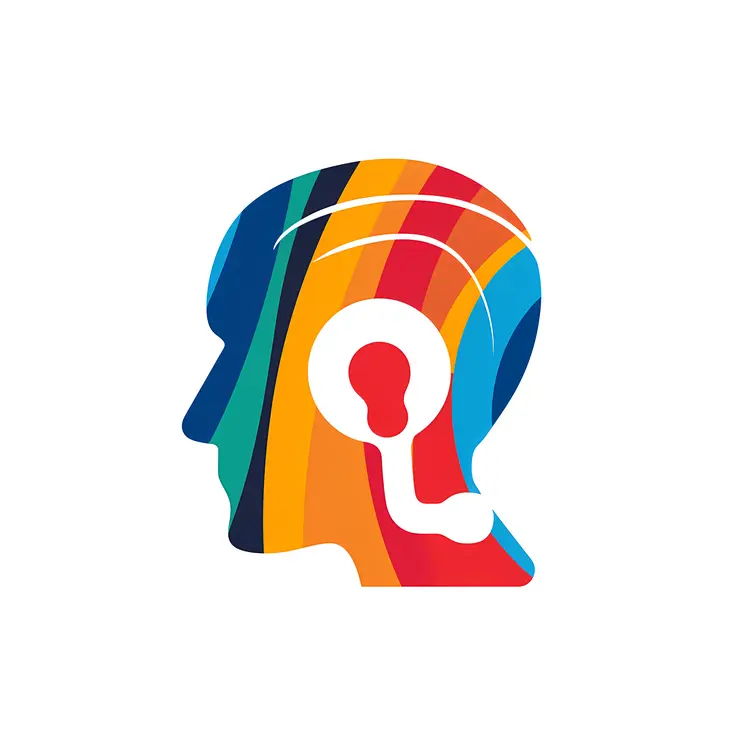 Colorful Headset Profile Illustration