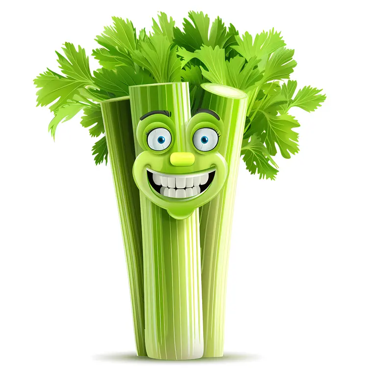 Happy Celery Cartoon Illustration